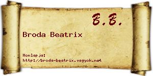 Broda Beatrix névjegykártya